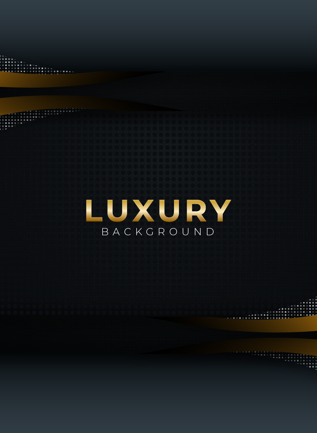 Black Dark background with Gold Color Curve shapes modern luxury Design pinterest preview image.