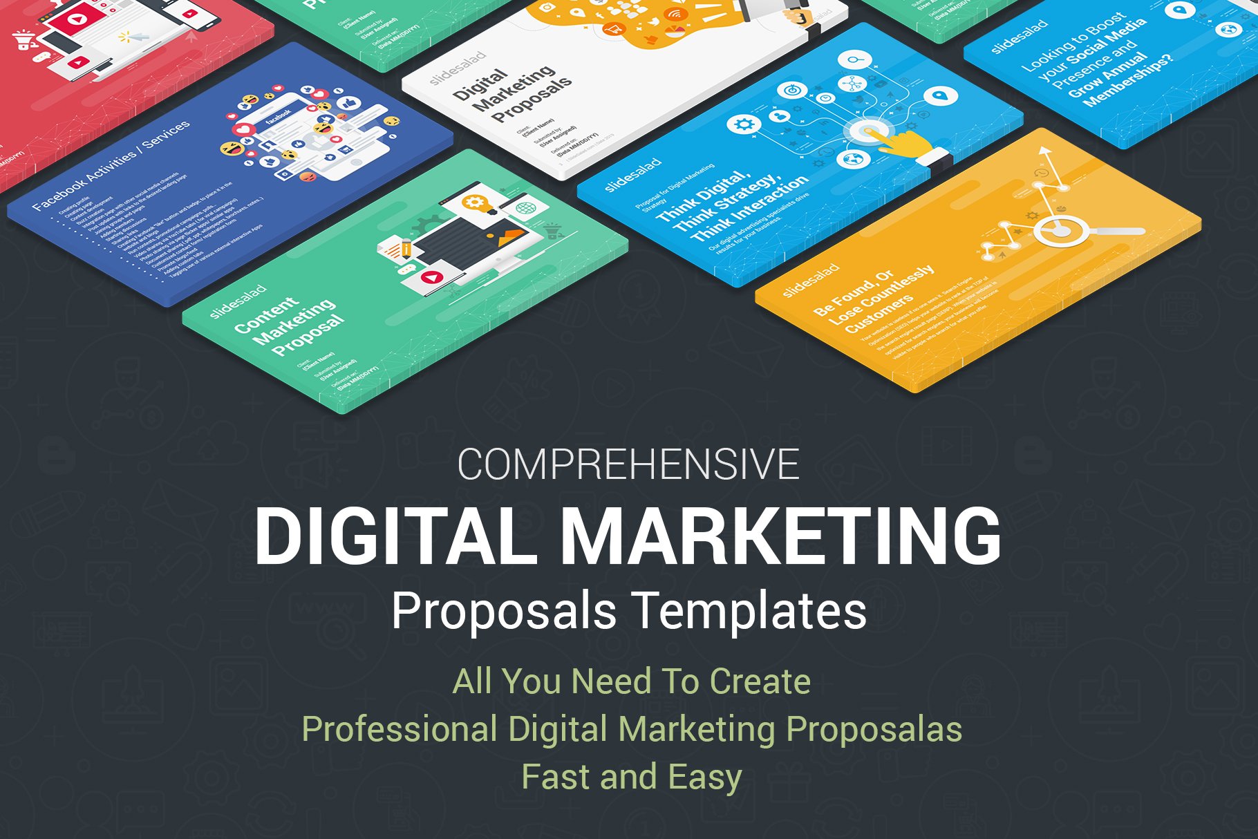 Top Digital Marketing Proposals PPT preview image.