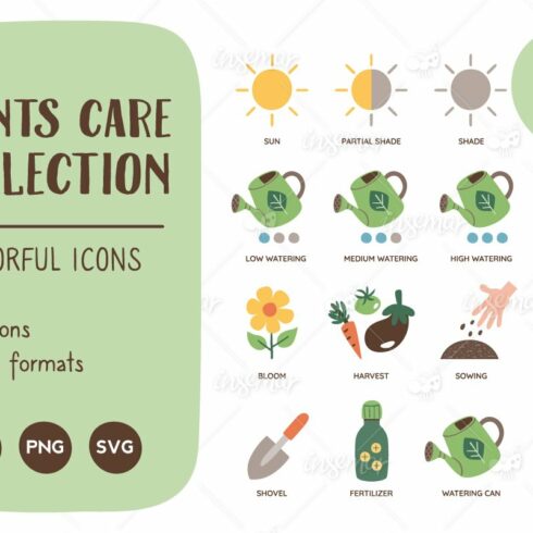 Plants Care Icons cover image.
