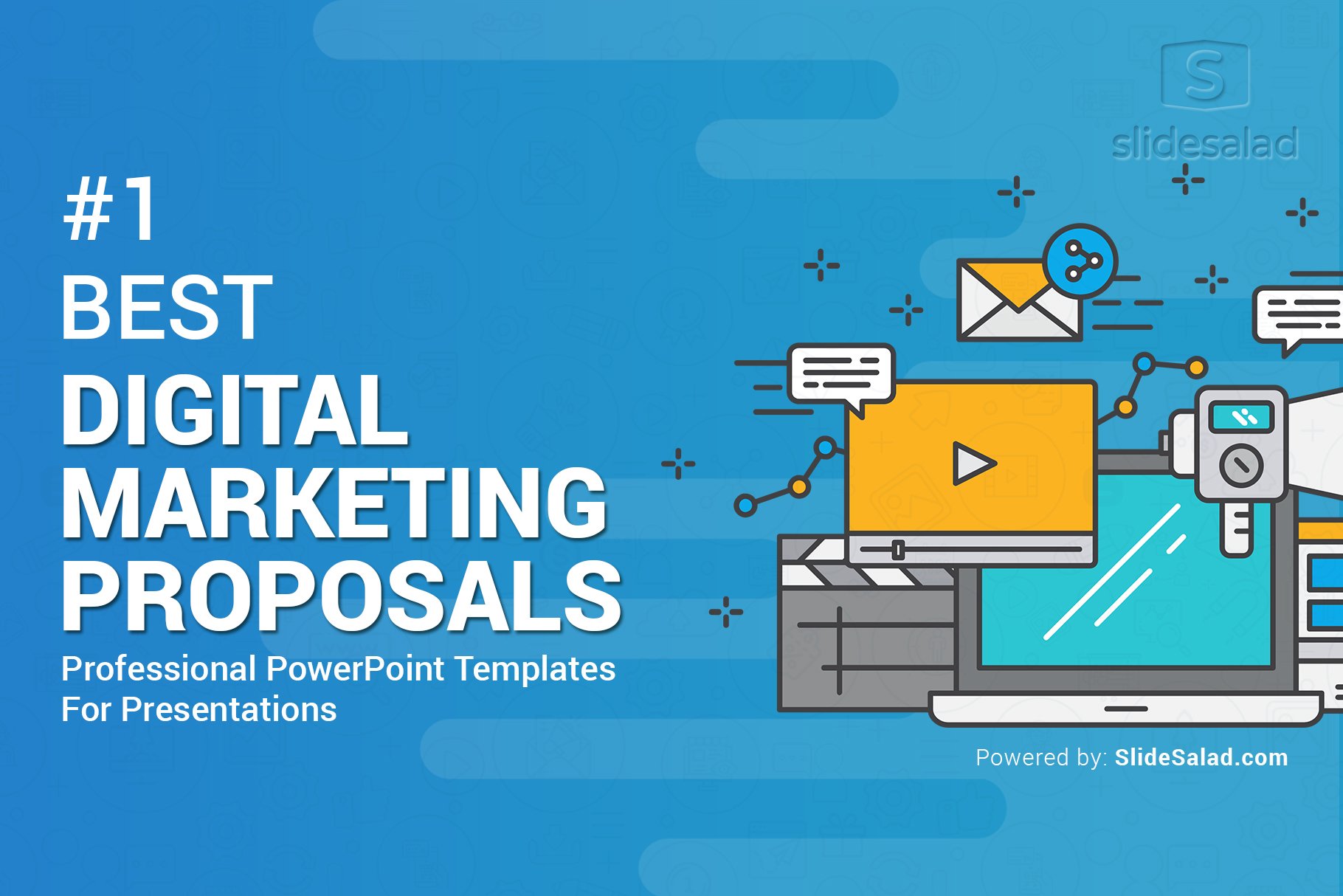 Top Digital Marketing Proposals PPT cover image.
