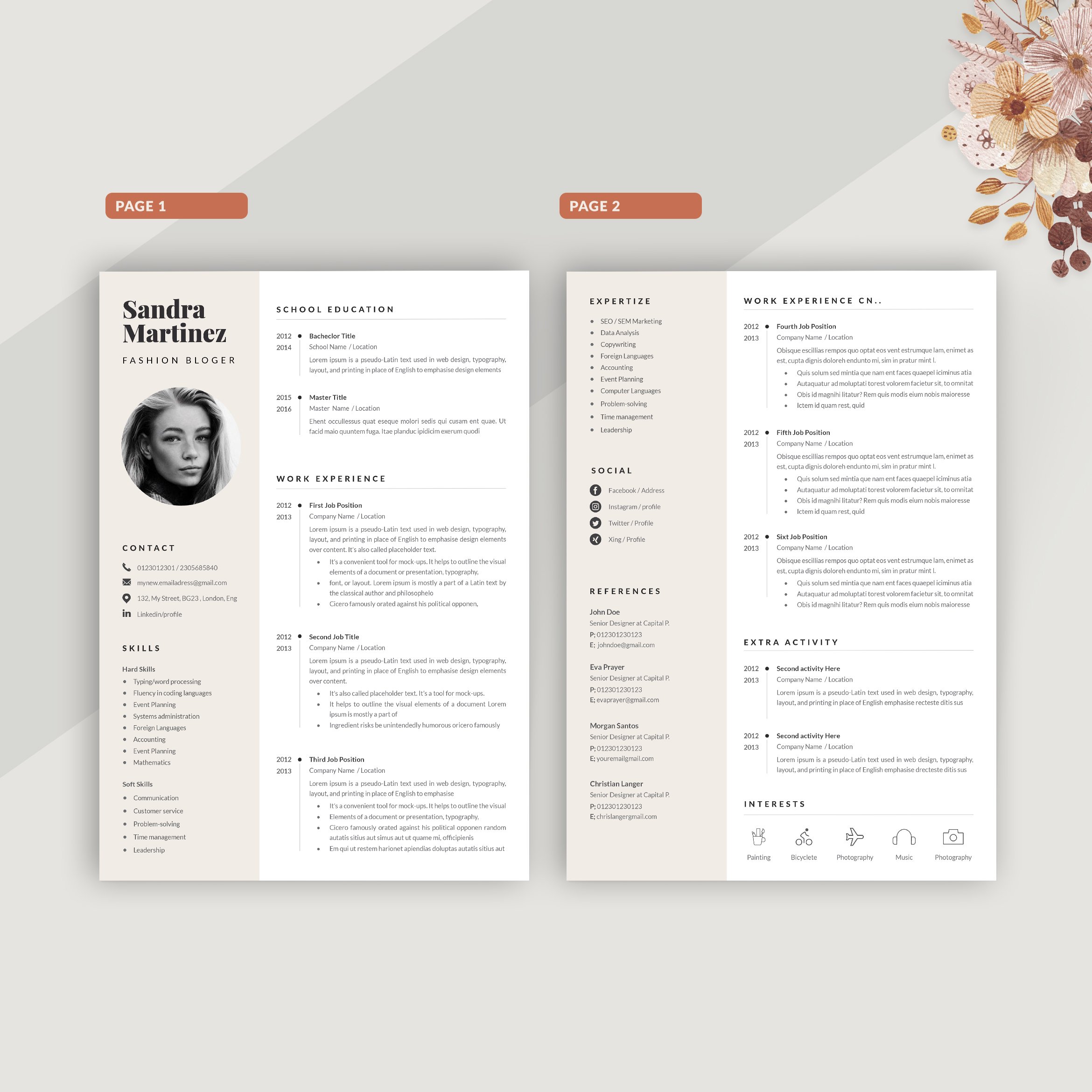 Cv Template Word preview image.