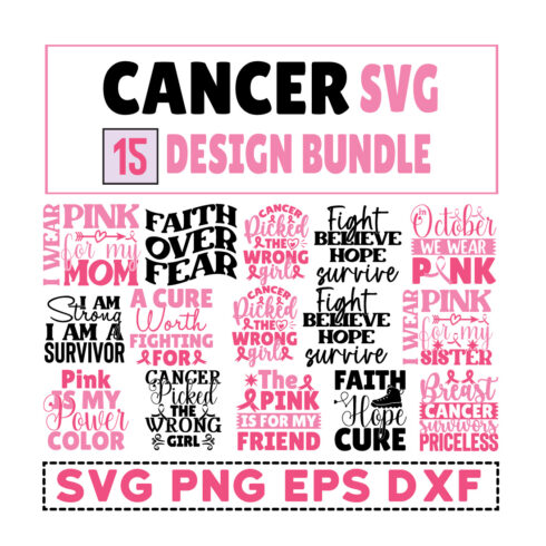 Cancer SVG Bundle cover image.