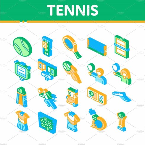 Tennis Game Equipment Isometric cover image.