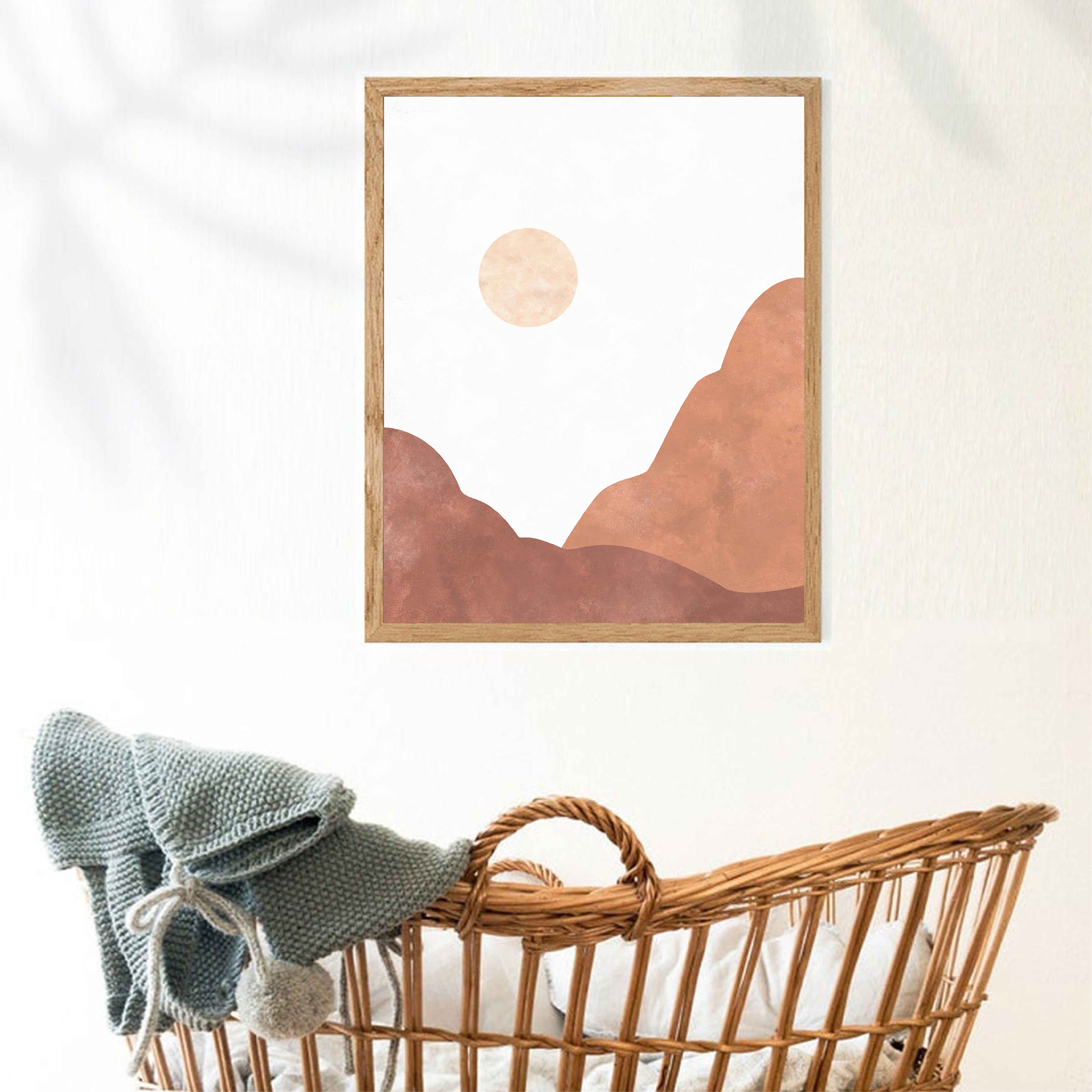 Boho Sun and Mountain Printable Wall Art preview image.