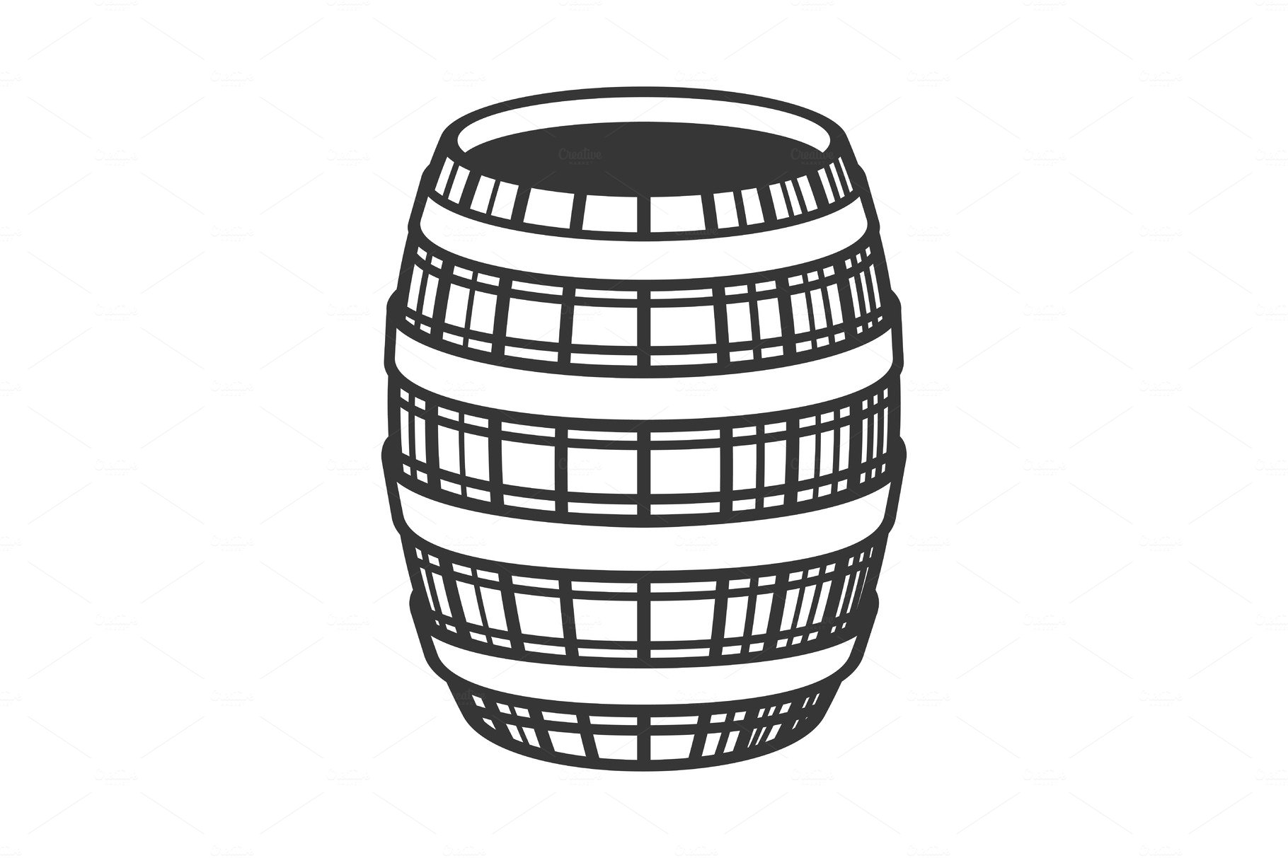 Wine Wooden Barrel Icon on White cover image.