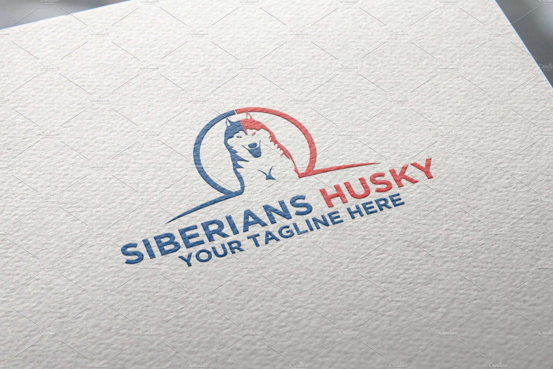 Siberian Husky | Dog Logo Template preview image.