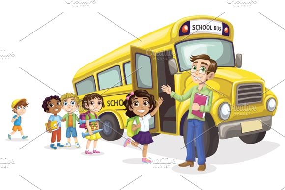 Happy children going to school cover image.