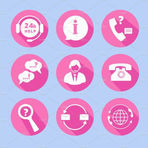 Call Center Support Icons Set cover image.