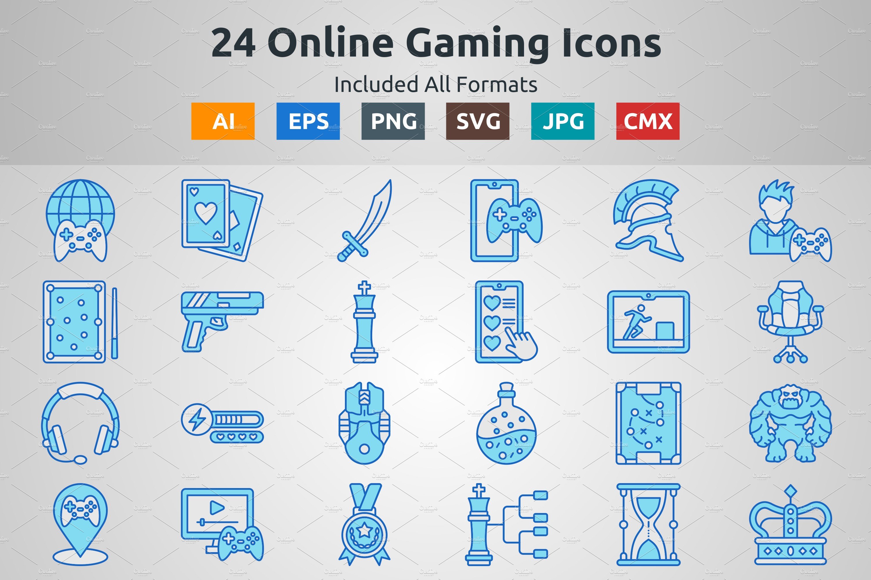 Blue Filled Outline Online Gaming cover image.