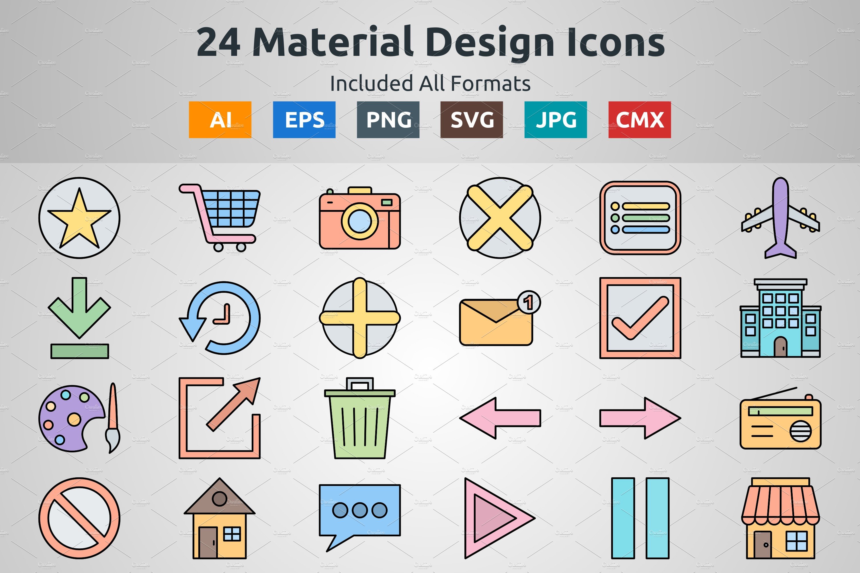 Line Filled Icons of Material Design cover image.
