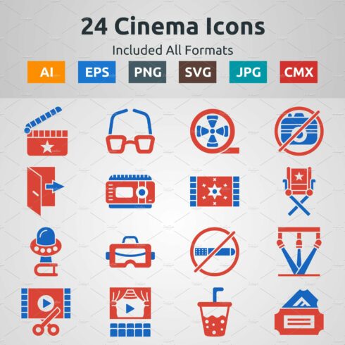 Glyph Two Color Cinema Icons cover image.