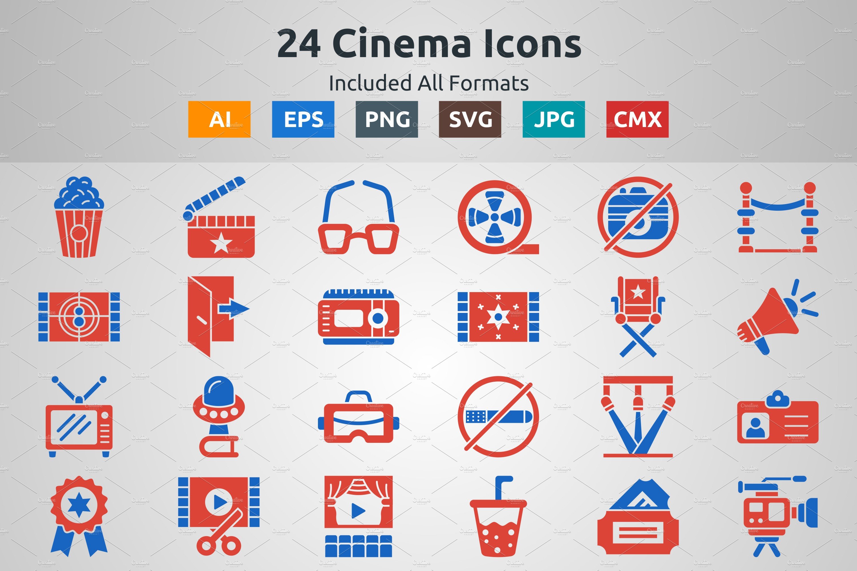 Glyph Two Color Cinema Icons cover image.