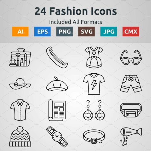 Vector Outline Icons of Fashion cover image.