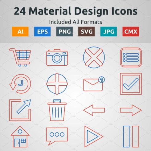 Line Two Color Material Design Icons cover image.