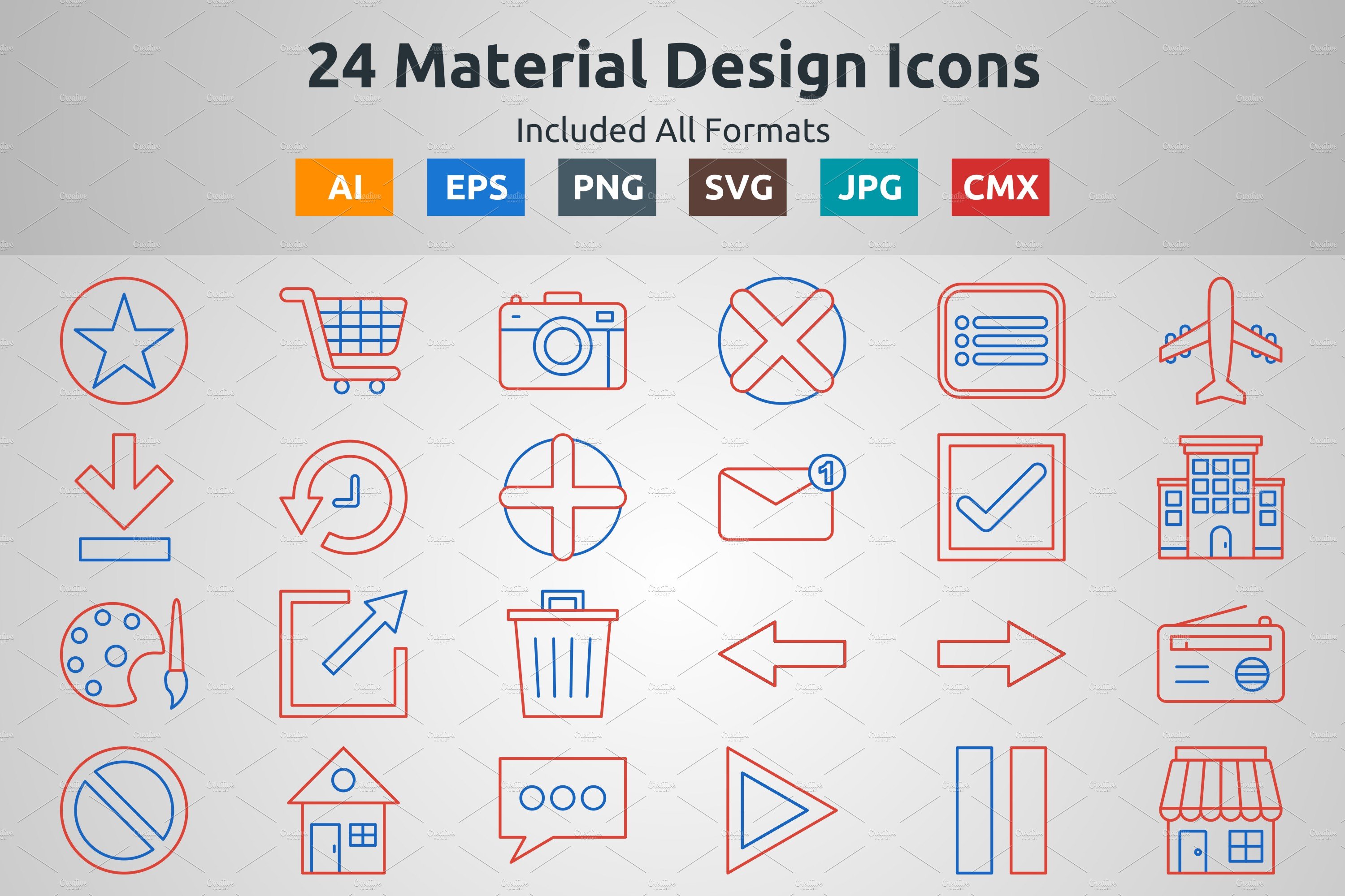 Line Two Color Material Design Icons cover image.