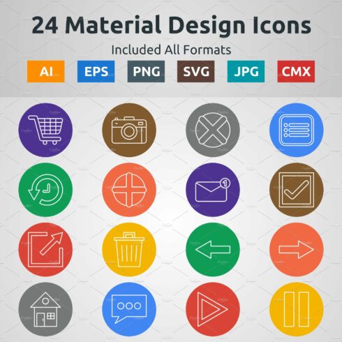 Line Circle Icons of Material Design cover image.