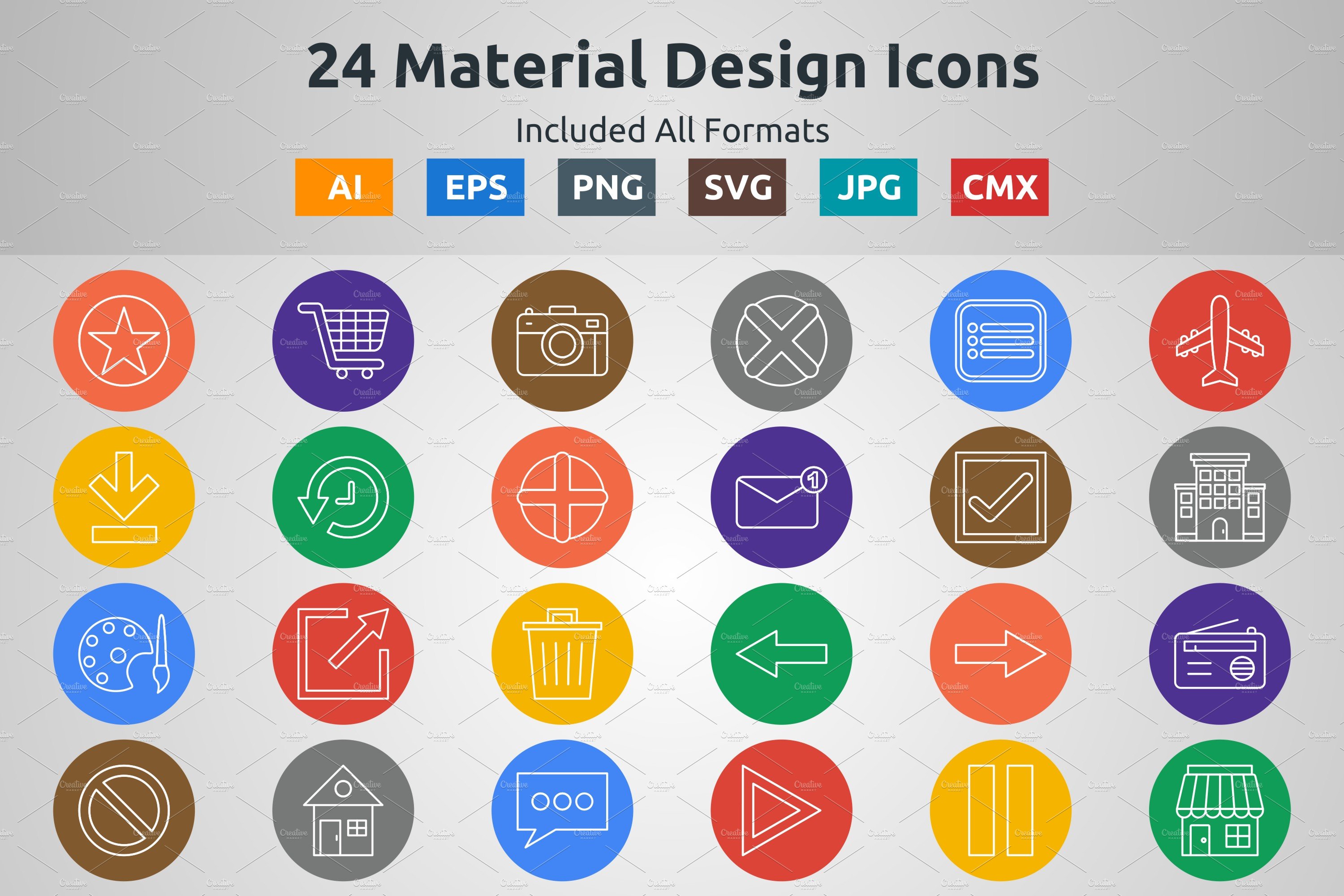 Line Circle Icons of Material Design cover image.