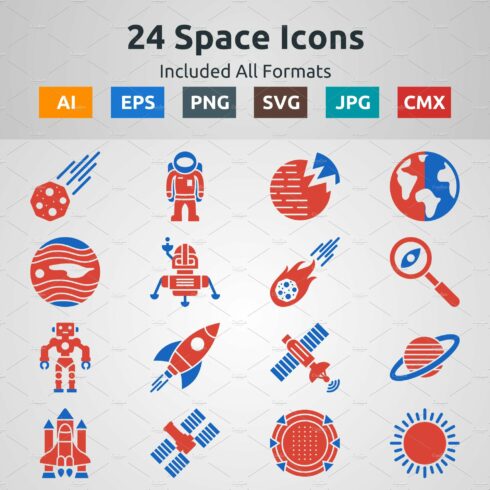 Glyph Two Color Space Icons cover image.
