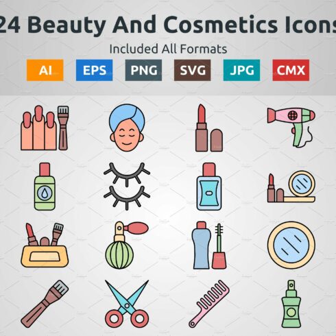 Line Filled  Beauty & Cosmetics Icon cover image.
