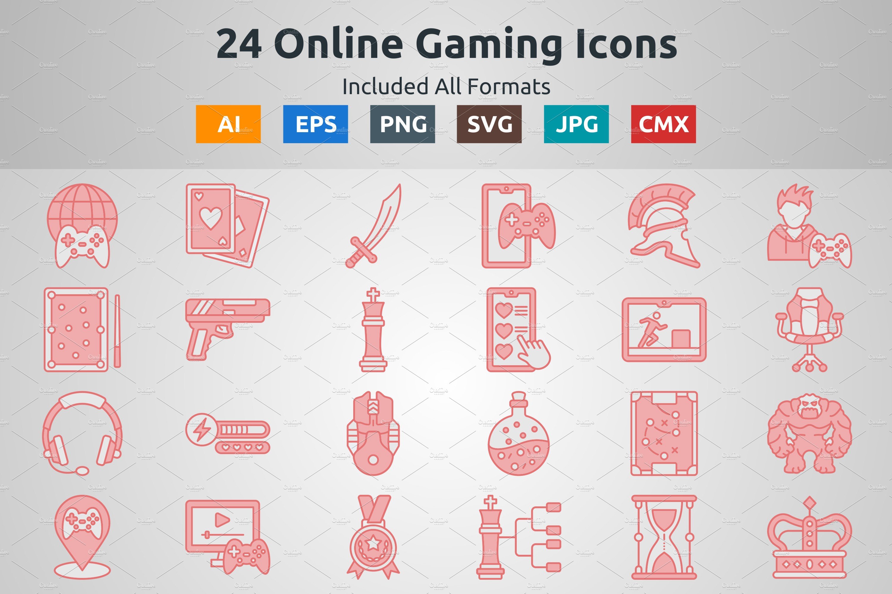 Red Filled Outline Online Gaming cover image.