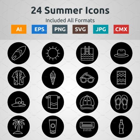 Line Circle Inverted Summer Icons cover image.