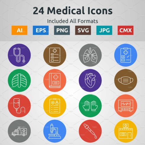 Line Circle Icons of Medical cover image.