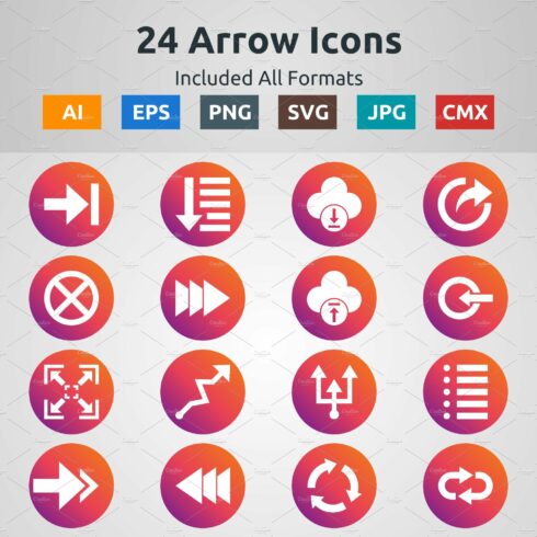 Glyph Circle Gradient Arrow Icons cover image.