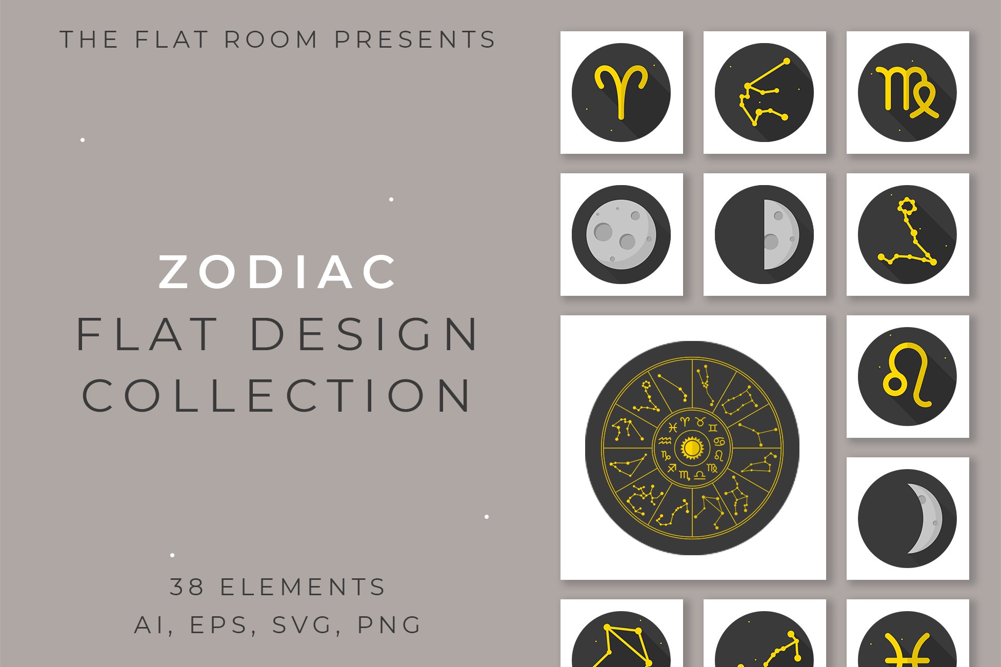 Zodiac Flat Design Collection cover image.