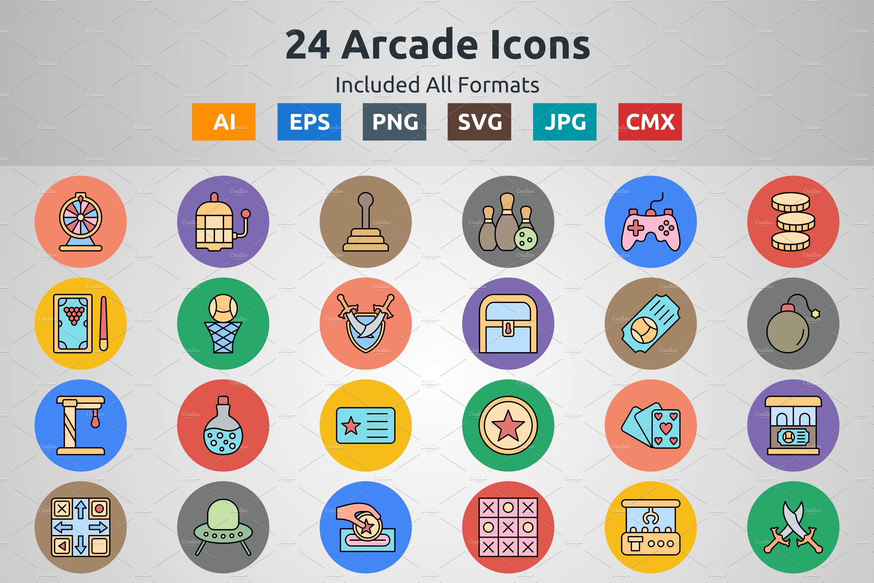 Line Filled Circle Icon of Arcade cover image.