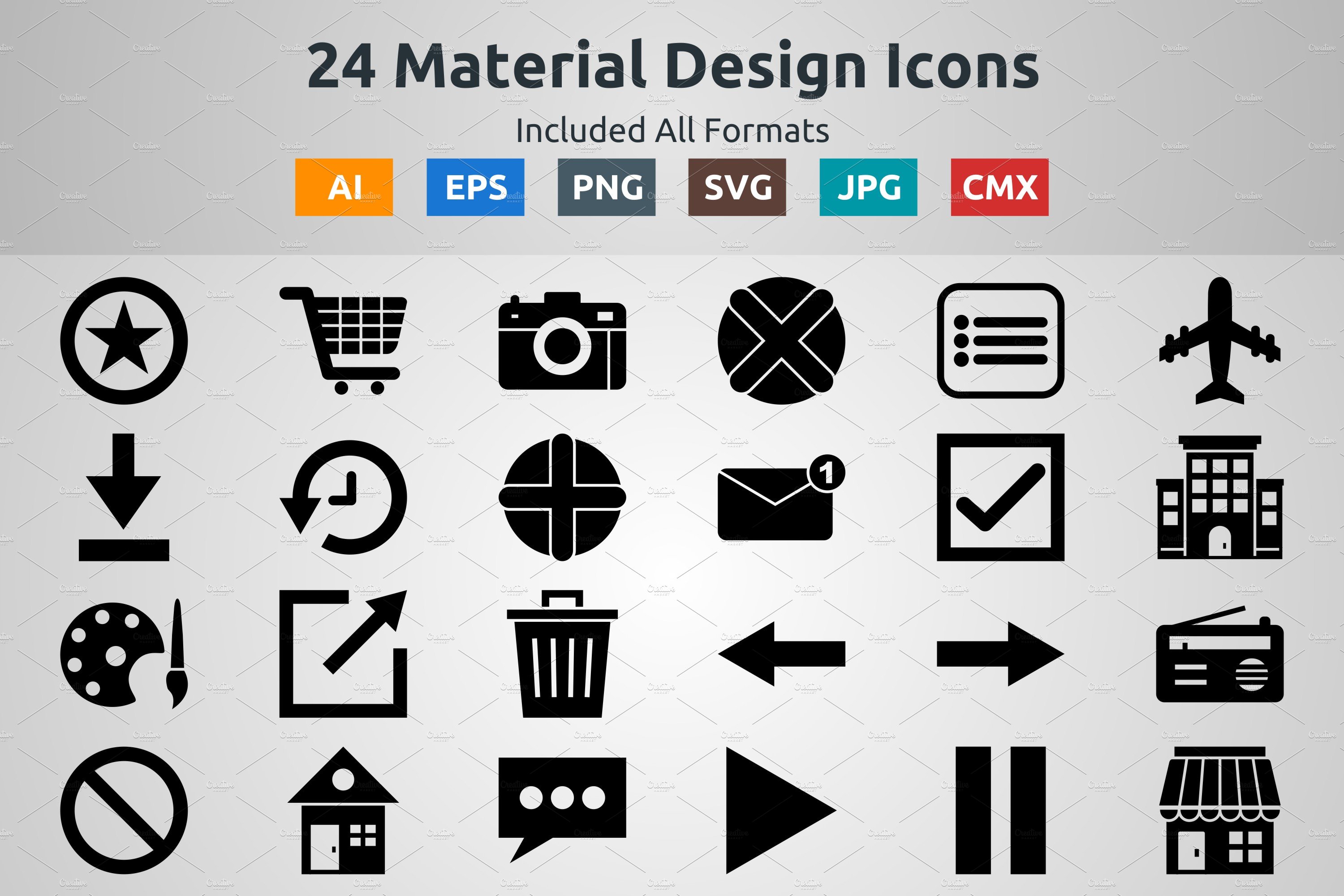 Glyph Icons of Material Design cover image.