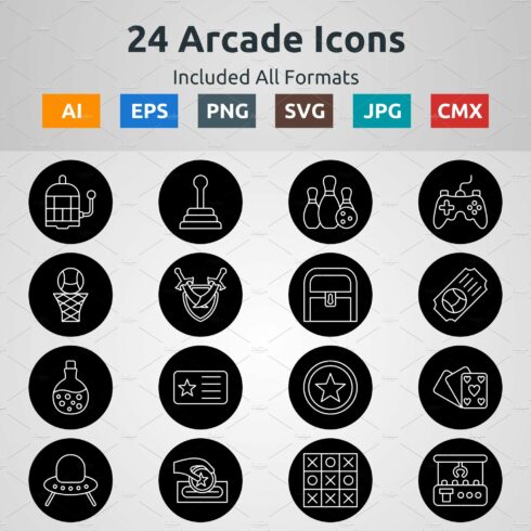 Line Circle Inverted Arcade Icons cover image.
