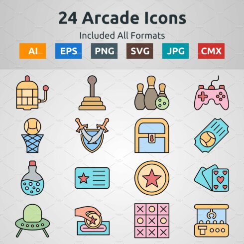 Line Filled Icon of Arcade cover image.