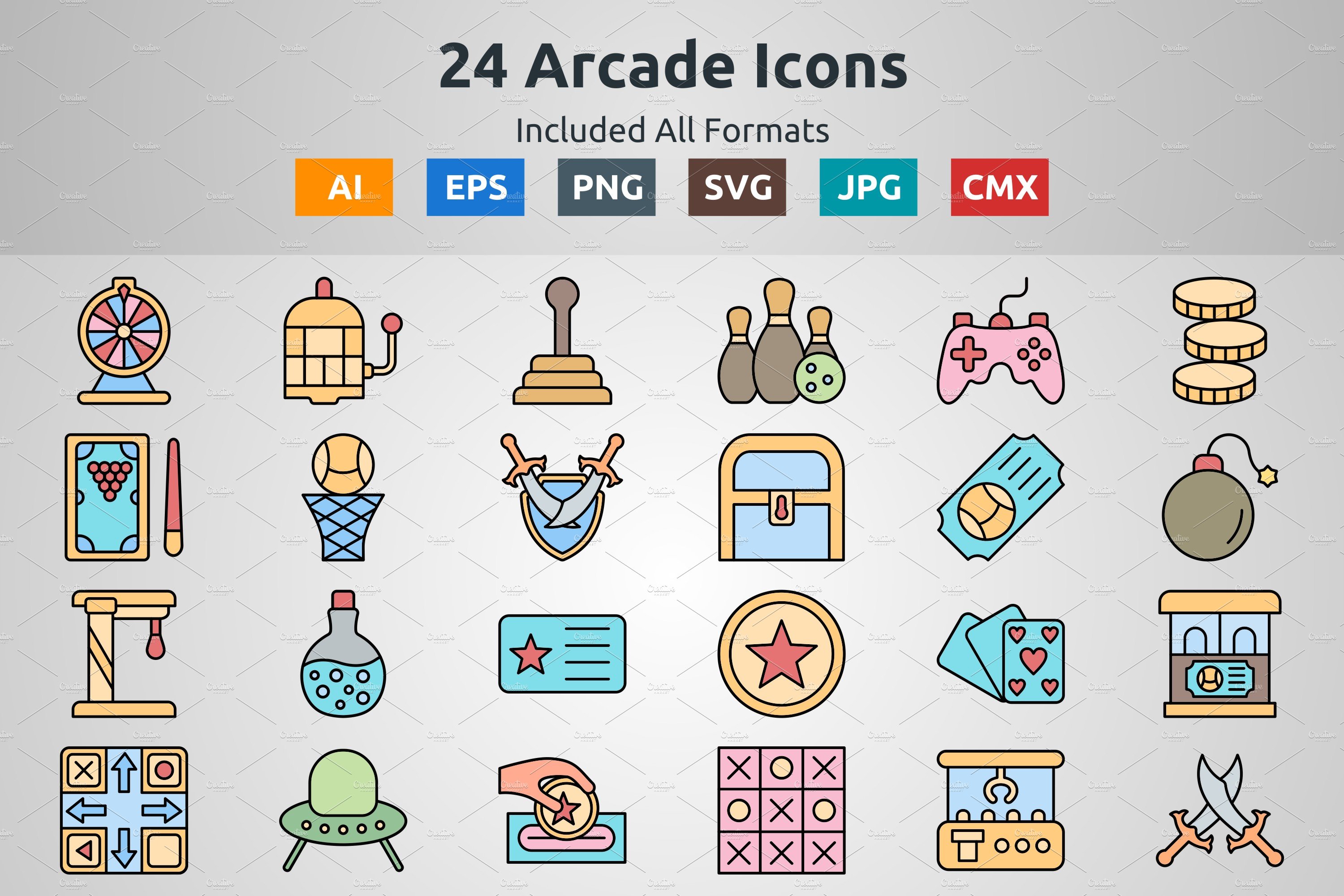 Line Filled Icon of Arcade cover image.