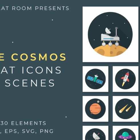 The Cosmos Flat Icon Set cover image.
