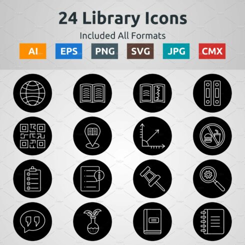 Line Circle Inverted Library Icons cover image.