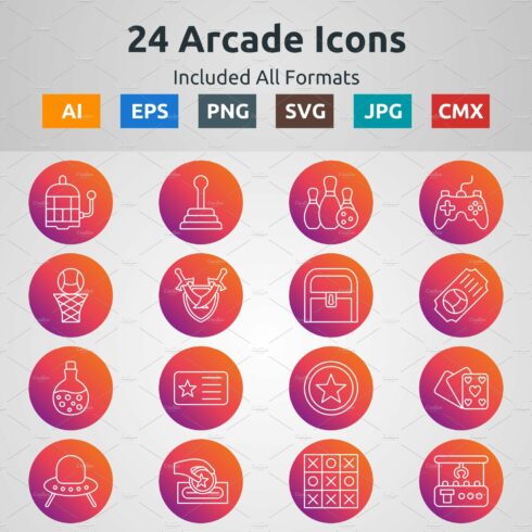 Line Circle Gradient Arcade Icons cover image.