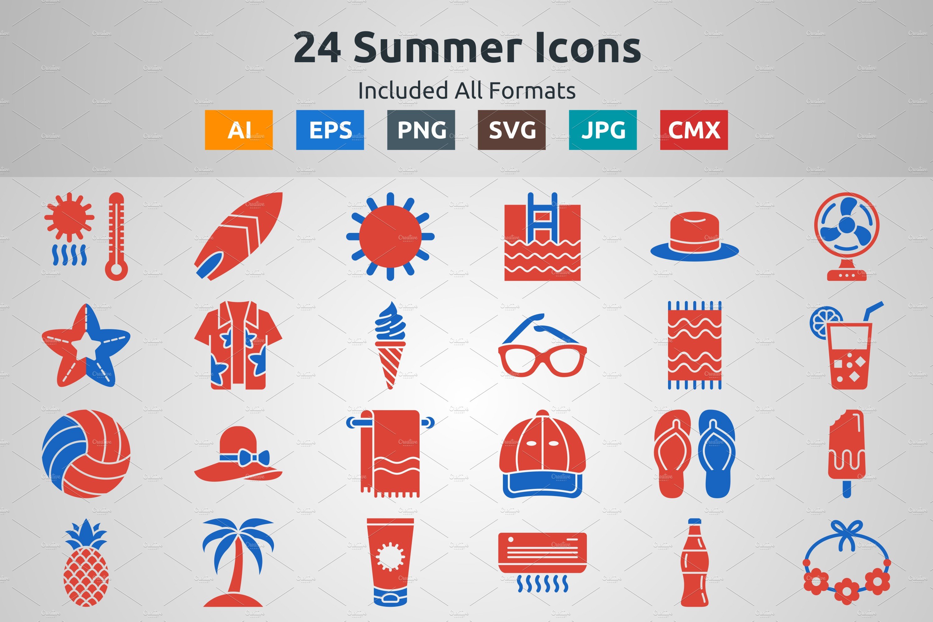 Glyph Two Color Summer Icons cover image.