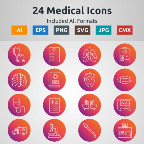 Line Circle Gradient Medical Icon cover image.