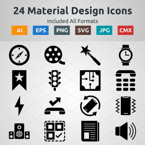 Glyph Icons of Material Design cover image.