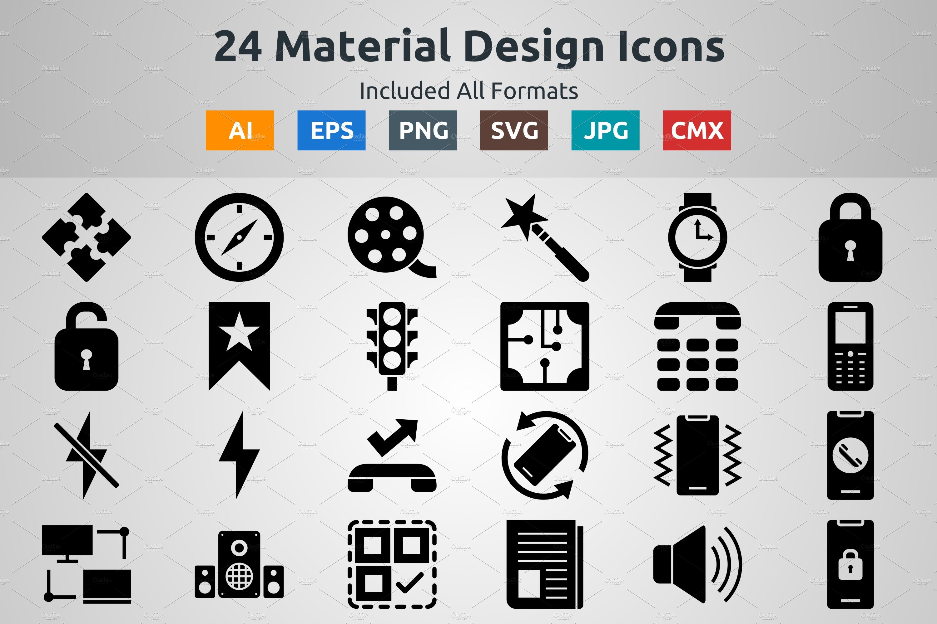 Glyph Icons of Material Design cover image.