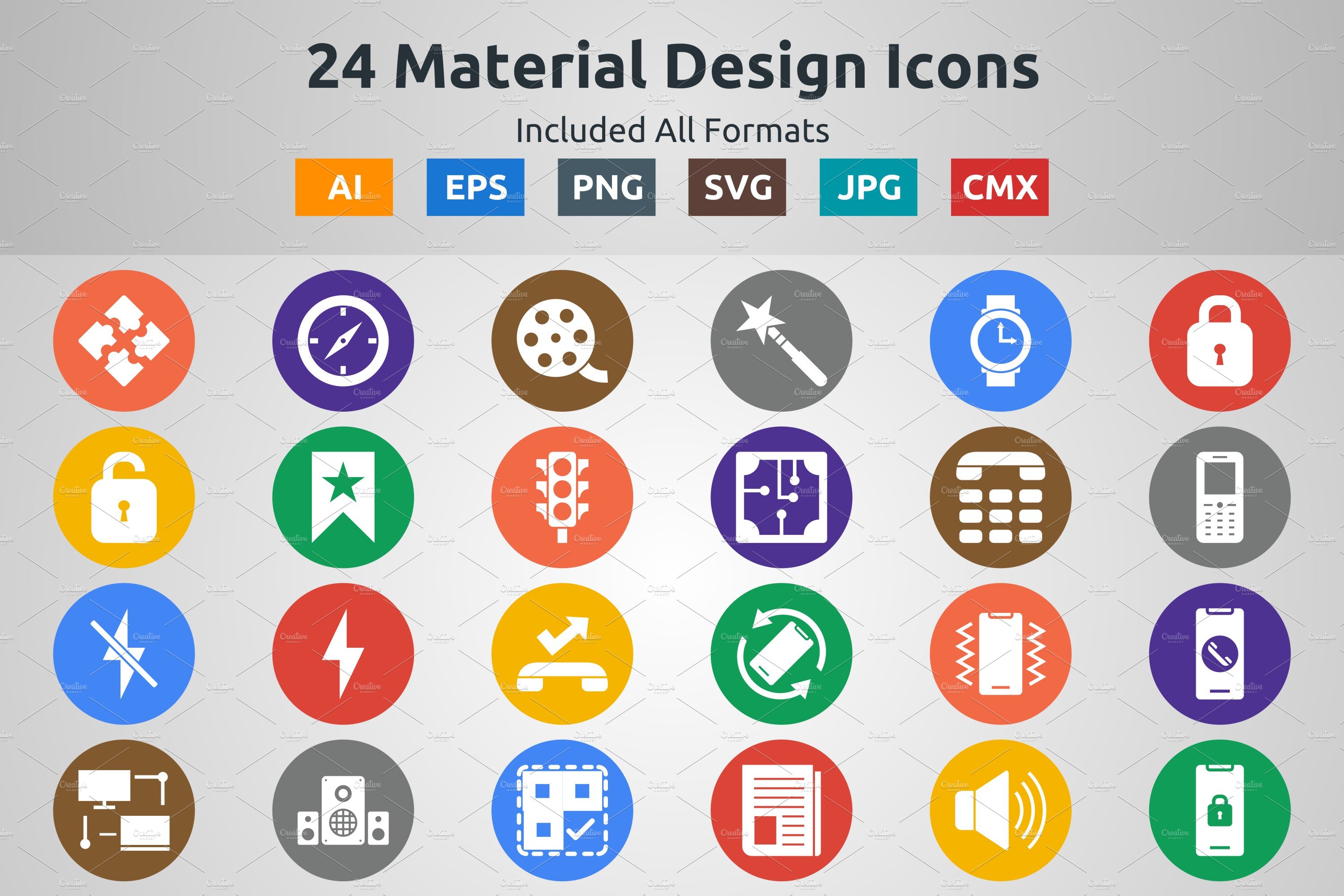 Glyph Circle Icon of Material Design cover image.