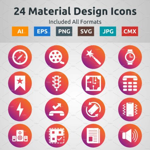 Glyph Circle Gradient Material Icons cover image.