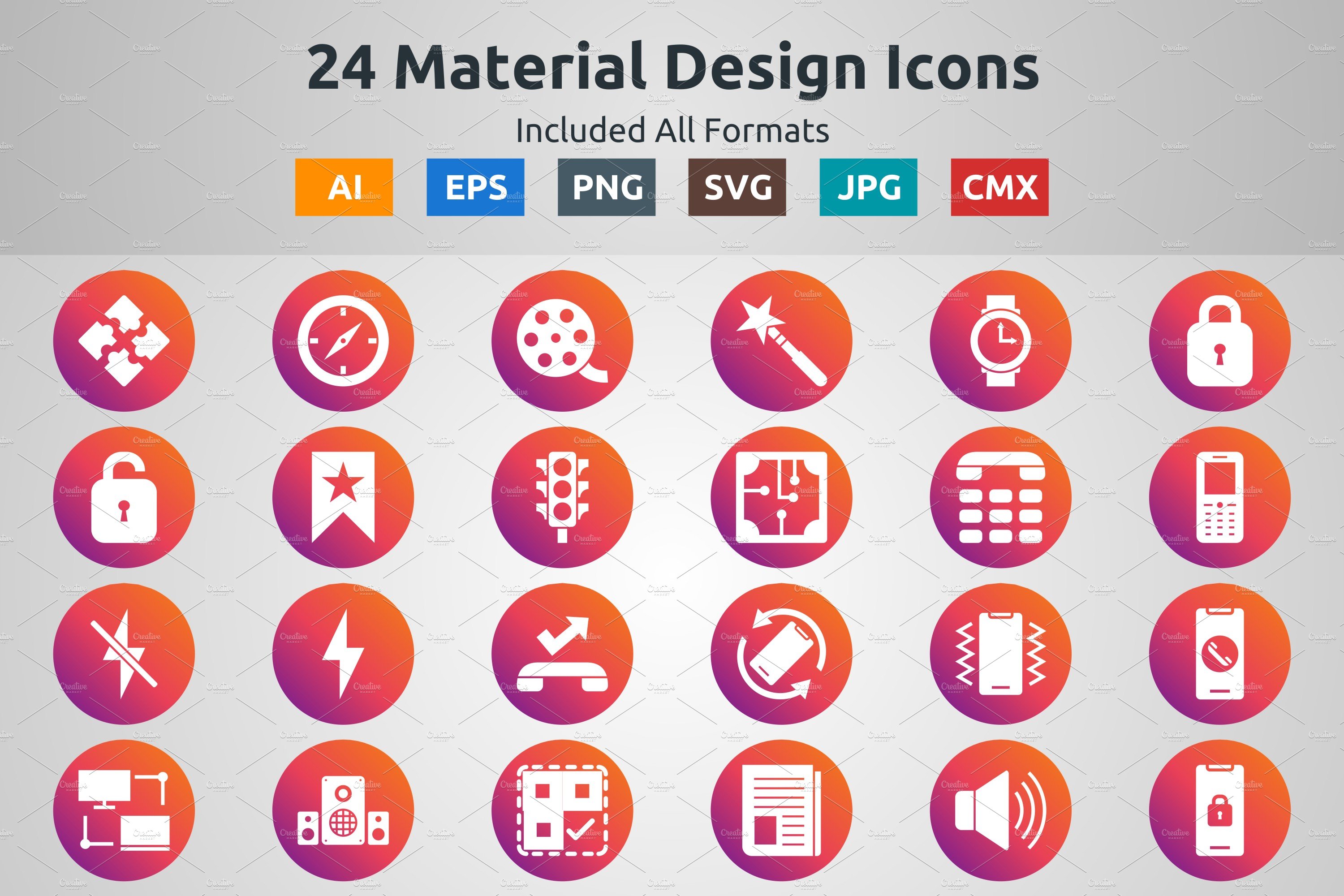 Glyph Circle Gradient Material Icons cover image.