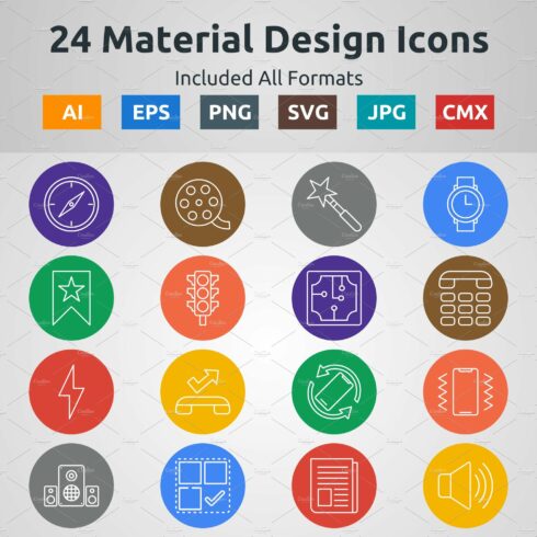 Line Circle Icons of Material Design cover image.