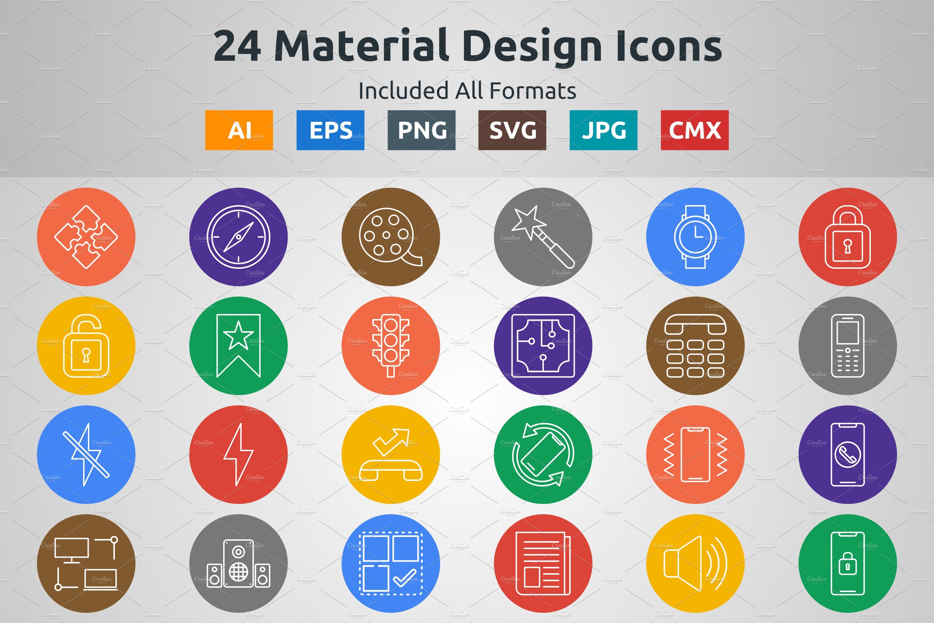 Line Circle Icons of Material Design cover image.