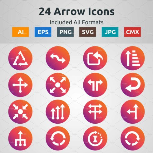Glyph Circle Gradient Arrow Icons cover image.