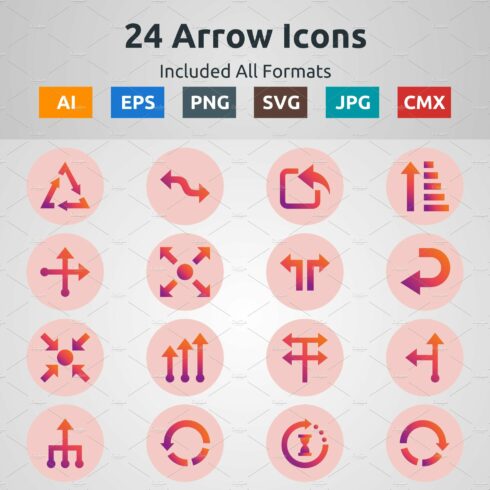 Glyph Gradient Circle Arrow Icons cover image.