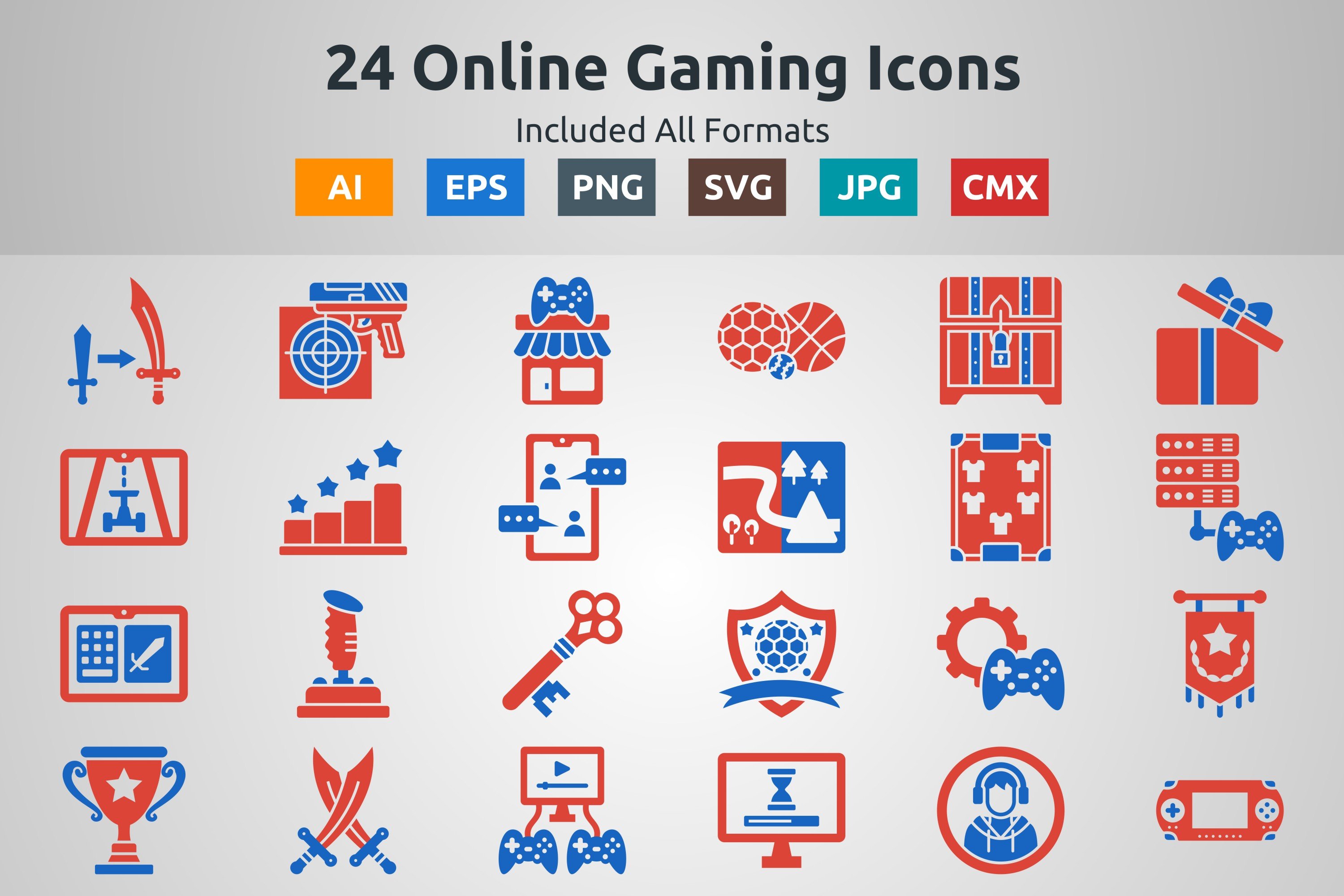 Glyph Two Color Online Gaming Icon preview image.