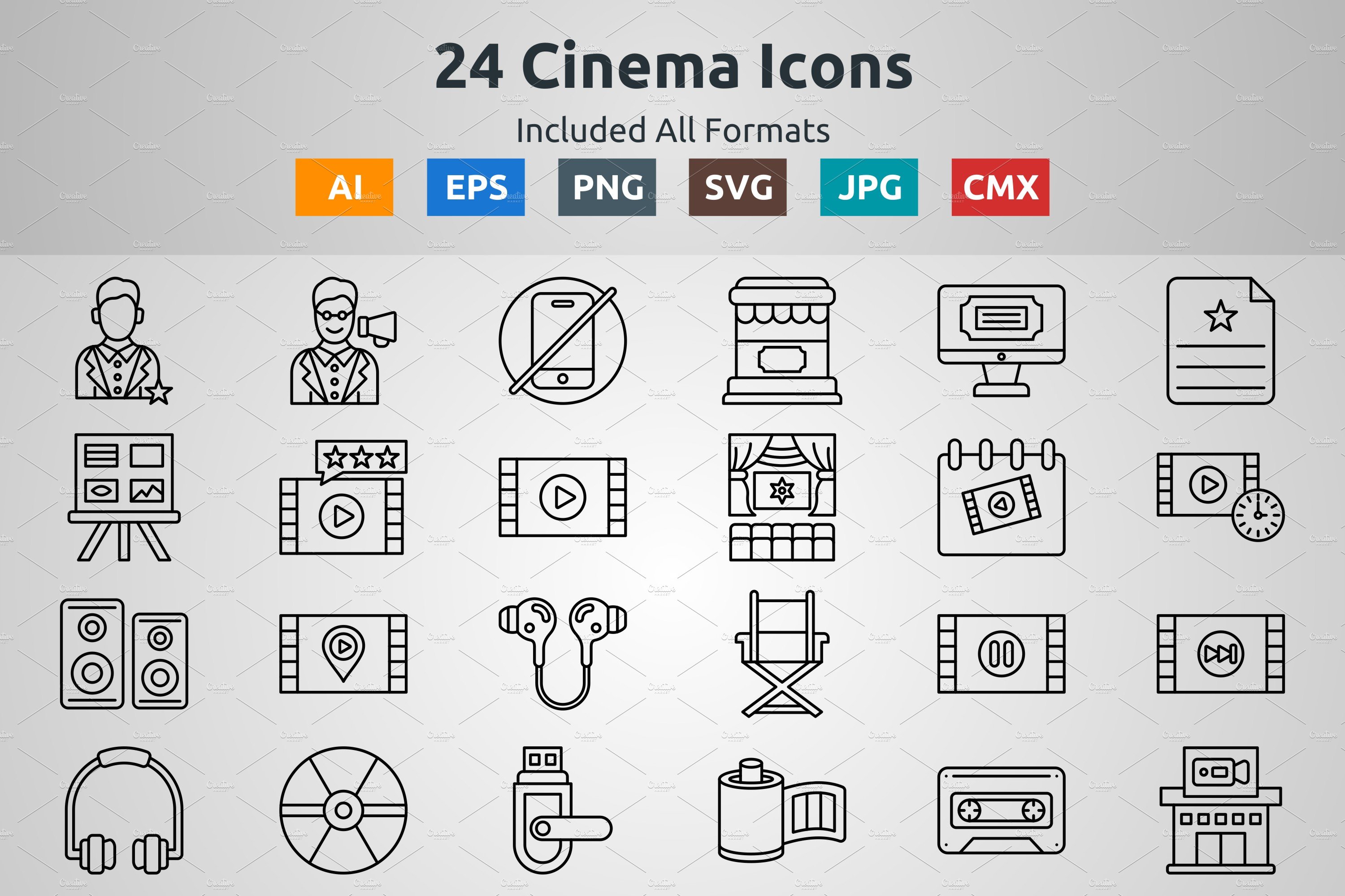 Outline Icons of Cinema cover image.