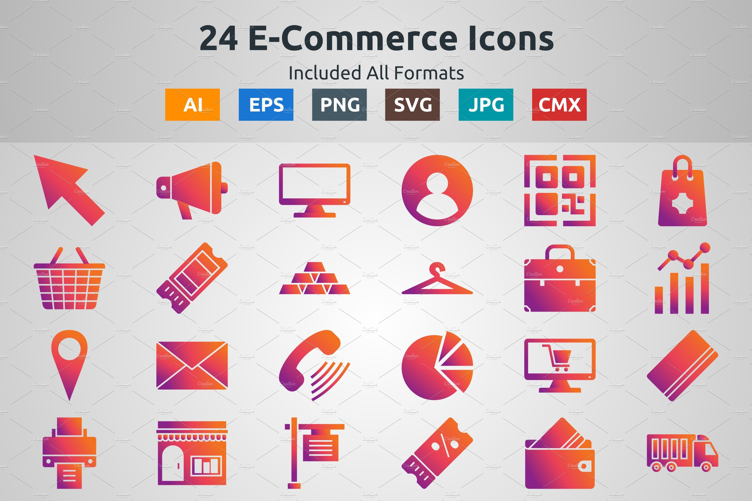 Glyph Gradient Icon of Commerce Icon cover image.